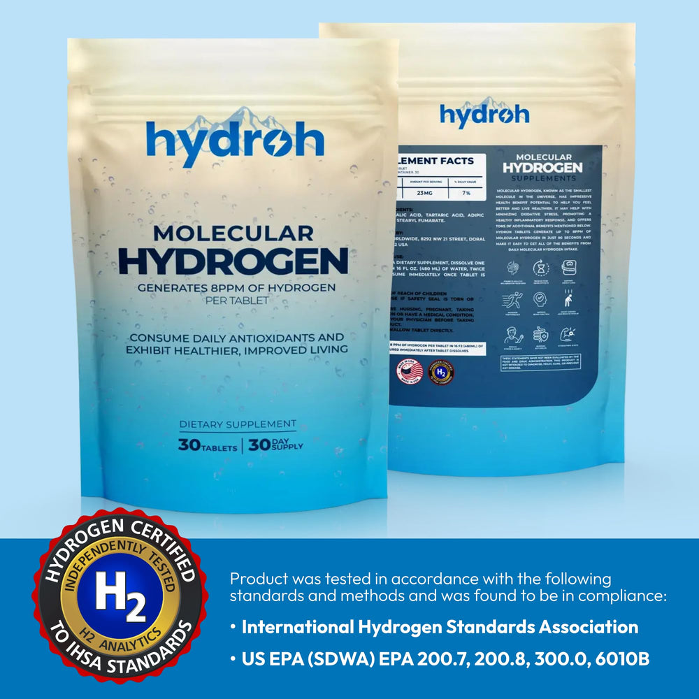 HydroH 30-day supply bottle showing convenience and ongoing hydration.