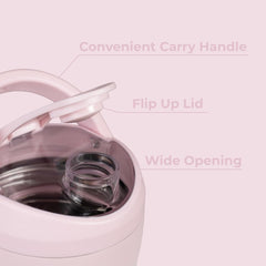 HydroJug 24 oz insulated shaker silent grate closeup emphasizing clump-free mixing.