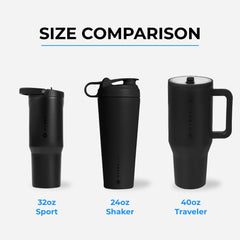 HydroJug shaker cup includes grate for smooth mixing of powders.