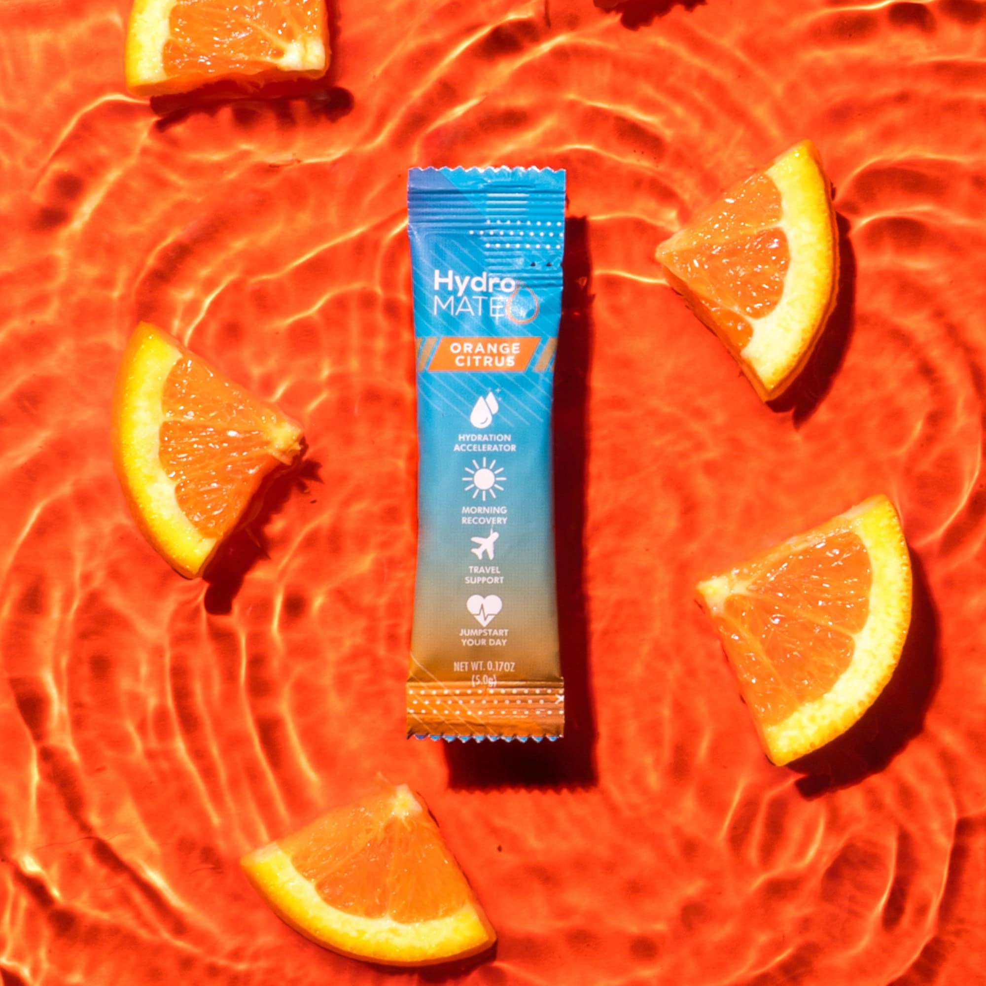 HydroMATE Electrolytes ingredient icon shows vitamin C potassium magnesium for balanced hydration