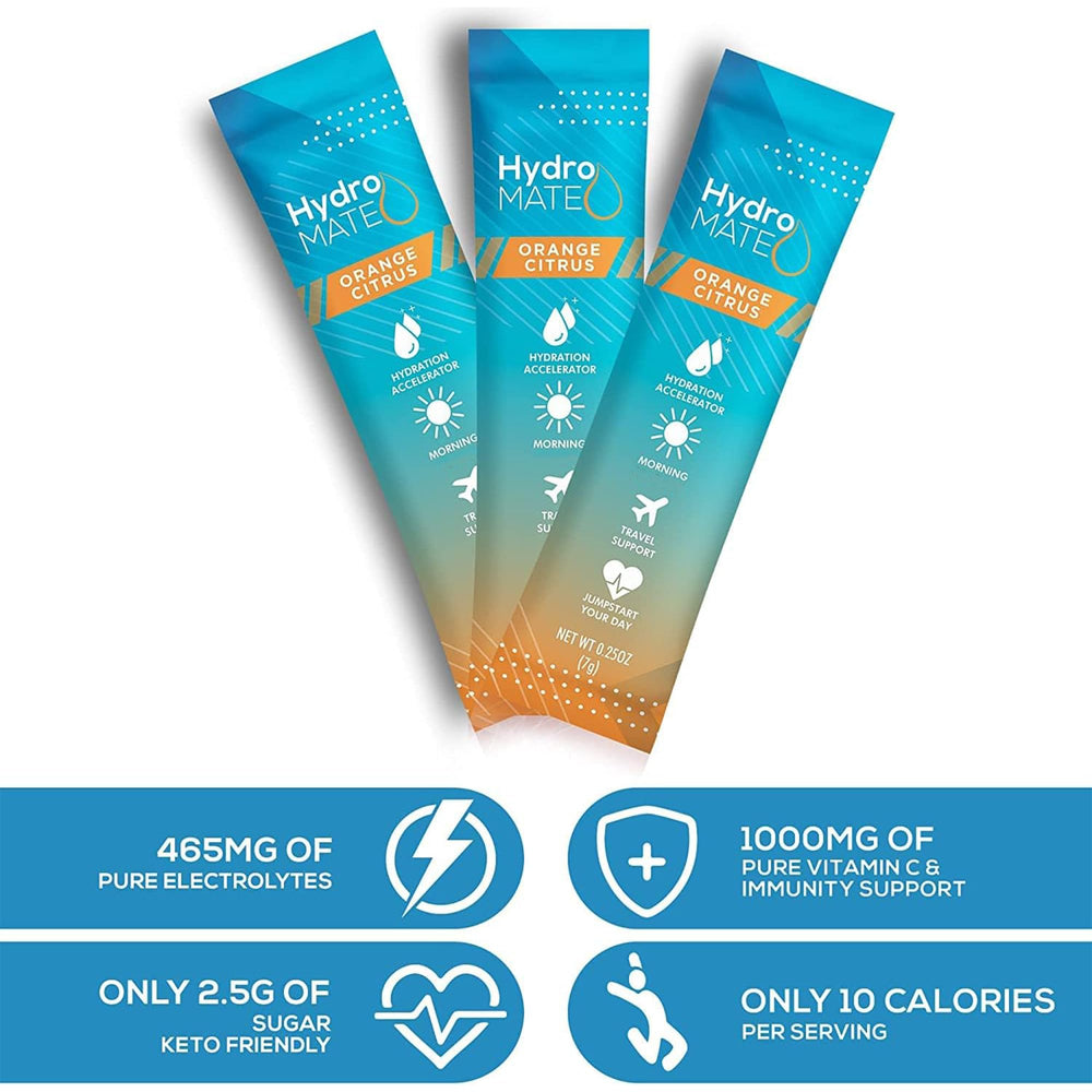 HydroMATE electrolytes party packaging provides convenient hydration at events