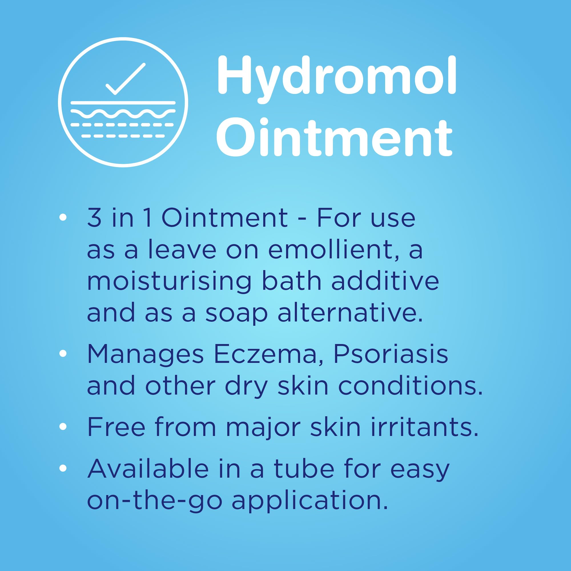 Hydromol Ointment 500g night-time routine to soothe dry skin.