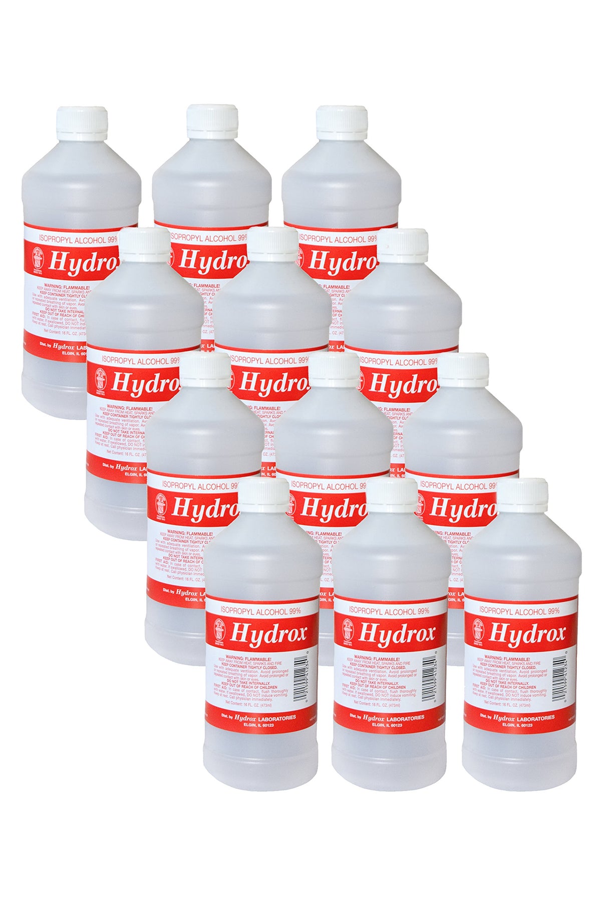Hydrox 99% isopropyl alcohol bottle for fast surface cleaning and degreasing