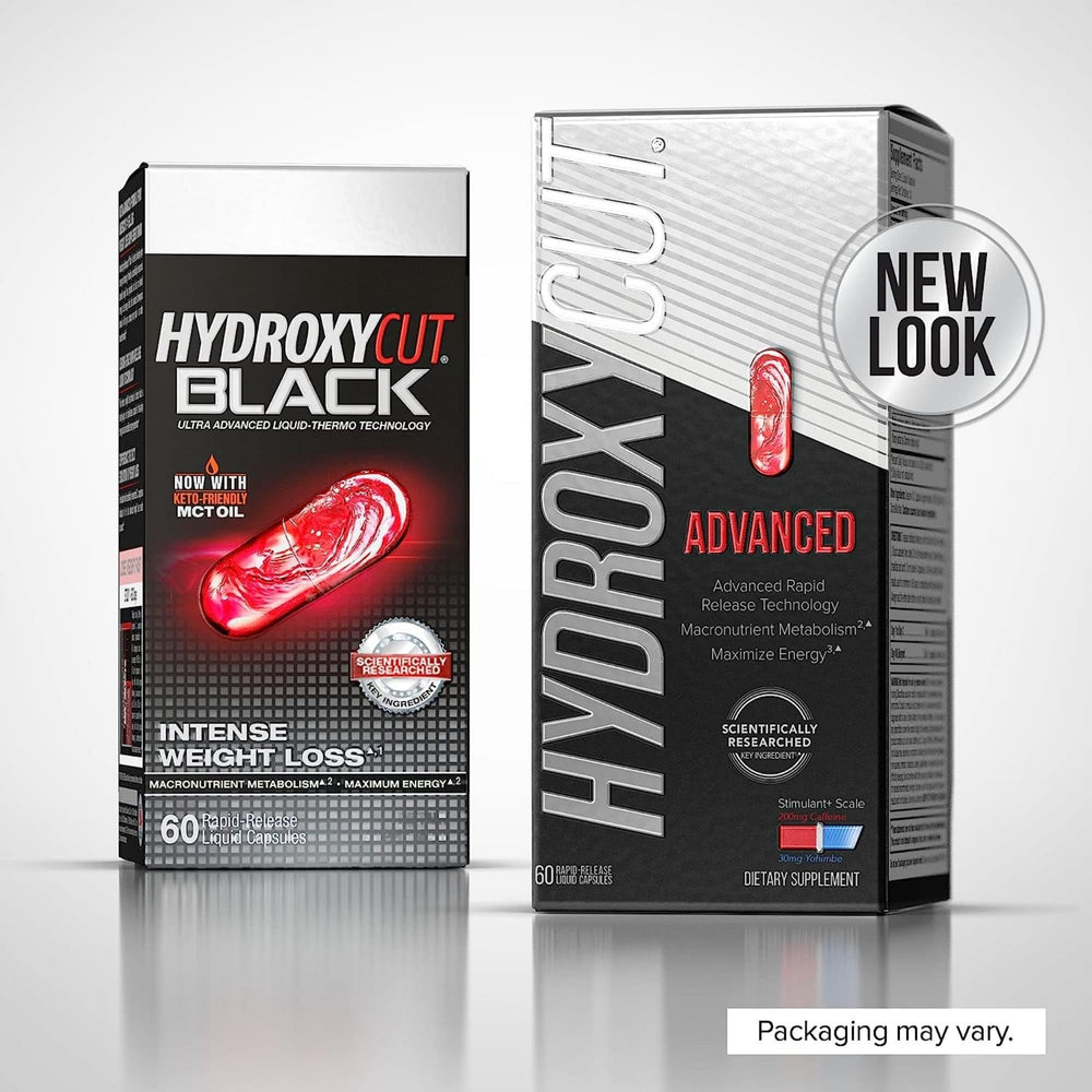 Close up of Hydroxycut Advanced liquid capsules for rapid energy and focus