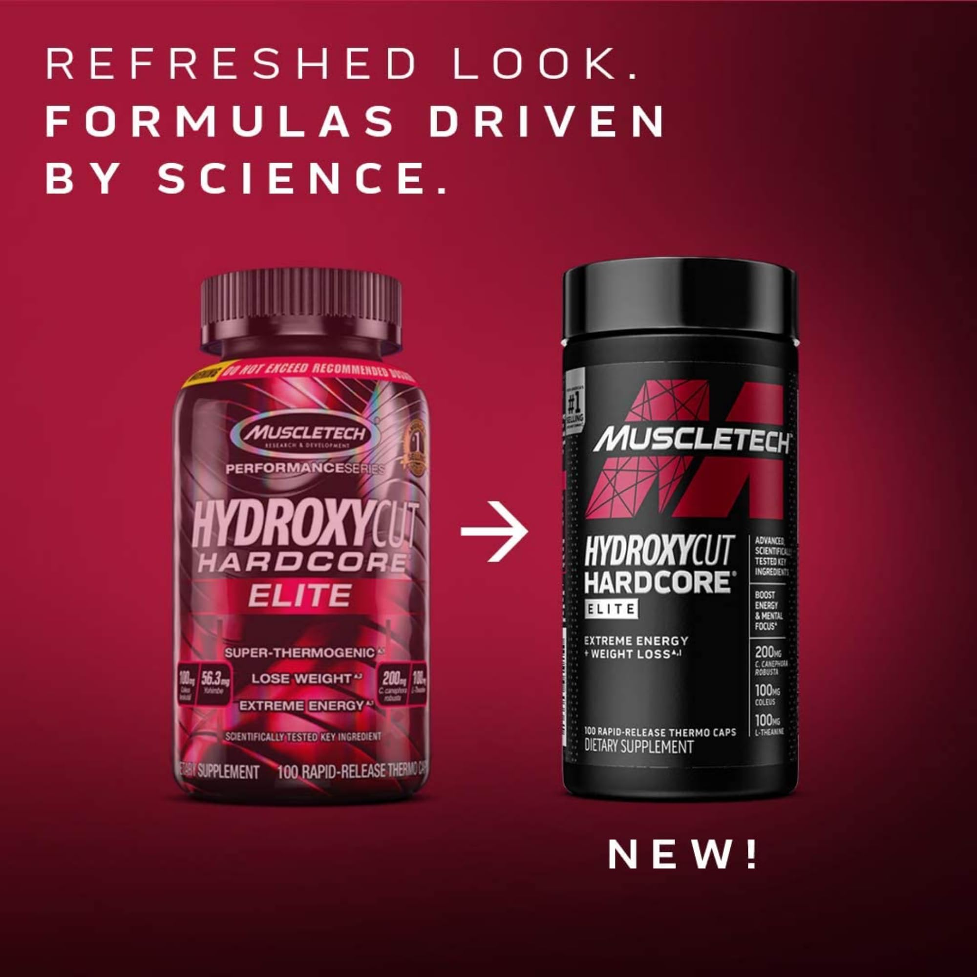 Hydroxycut Hardcore Elite energy boost capsules ready for daily use.