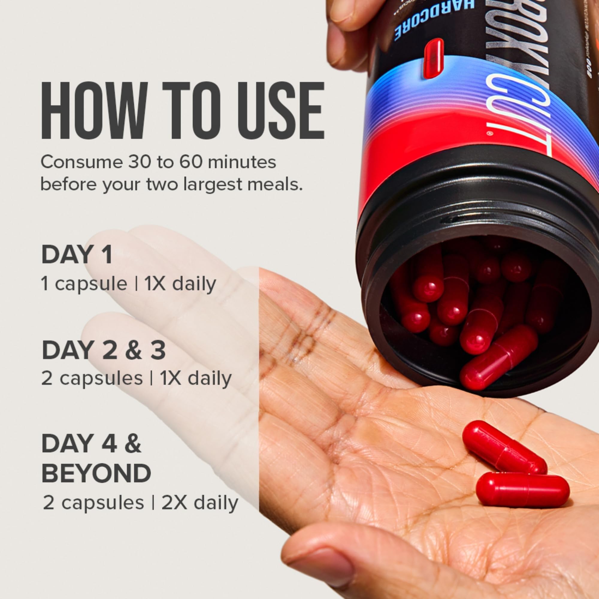 Hydroxycut Hardcore product package ready for pre-workout energy