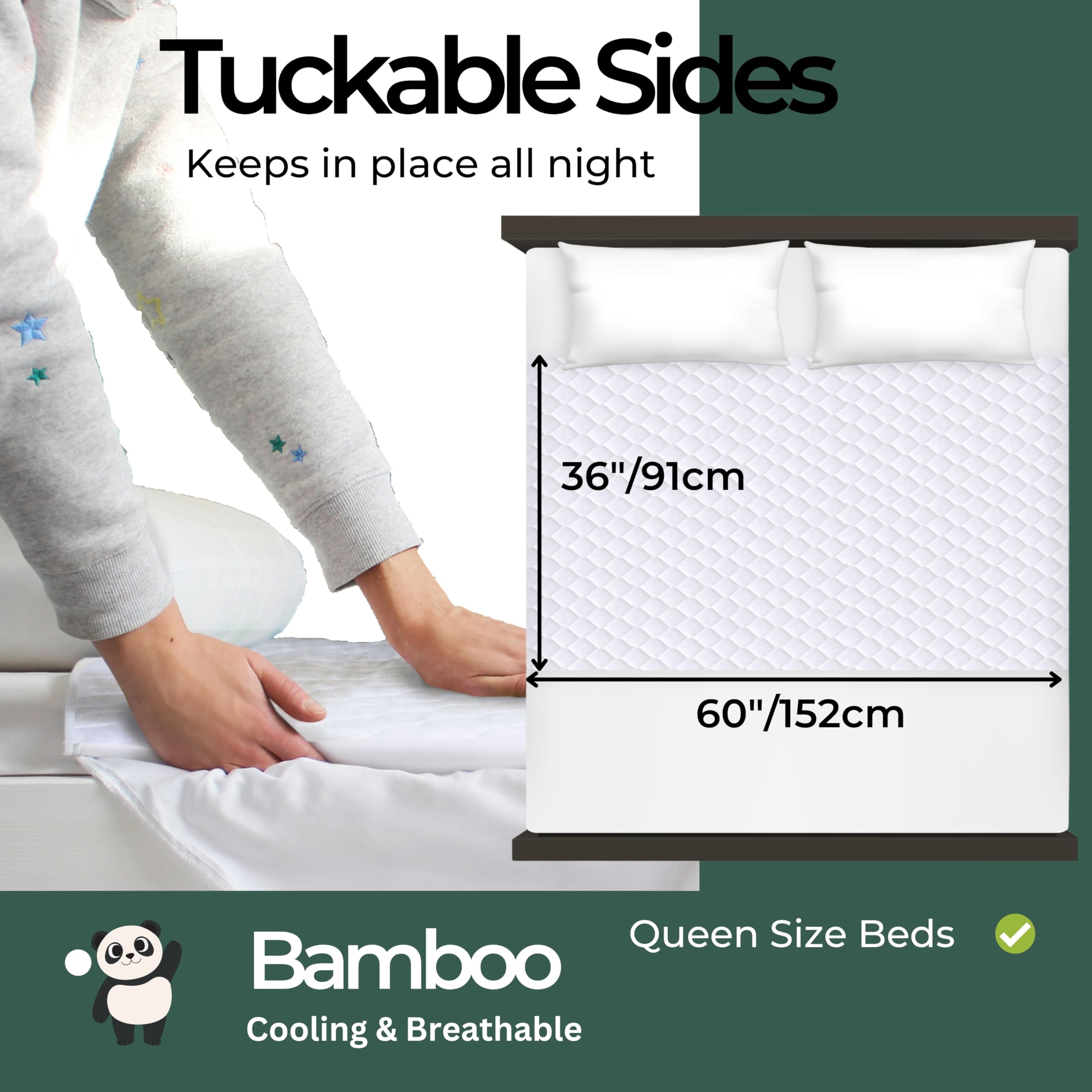 Hygge Sheets waterproof queen bed pad image highlights reliable mattress protection