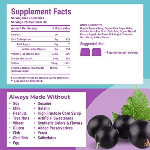 Hyland's bottle back showing ingredients and allergen-free benefits.