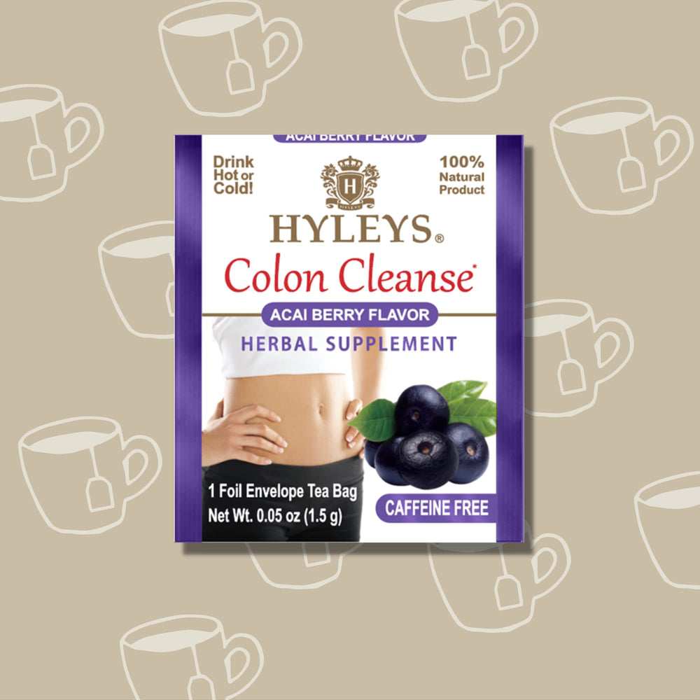 Hyleys Colon Cleanse Acai Berry ingredients-herbs illustrated for natural digestion support