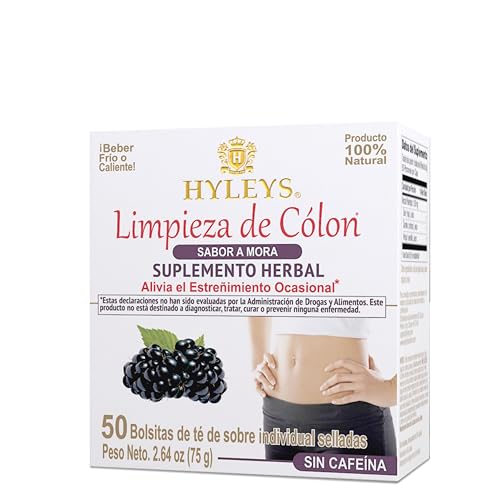 Close up of Hyleys Colon Cleanse Tea Blackberry label.