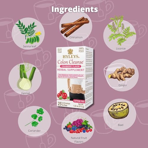 Hyleys Colon Cleanse Cranberry Brewed Cup shows a caffeine-free option for evenings.
