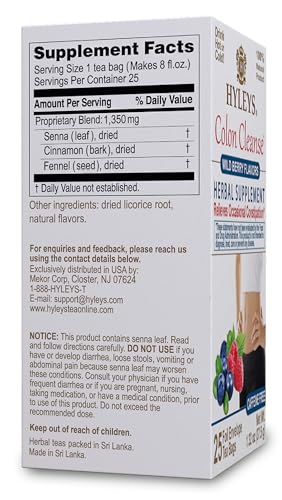 Hyleys Colon Cleanse Wild Berries evening routine setup for gentle digestion support.