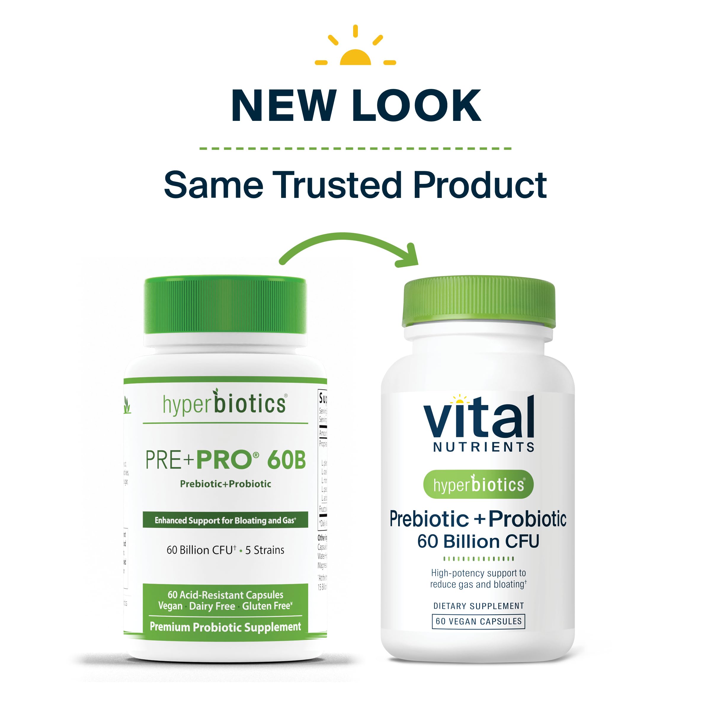 Shelf-stable labeling on Hyperbiotics Vital Nutrients bottle indicating no refrigeration required.