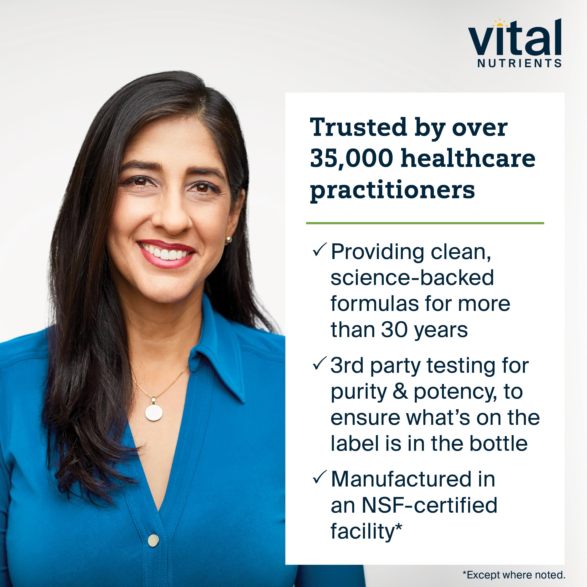 Hyperbiotics Vital Nutrients vegan gluten-free icons on packaging indicating clean label.