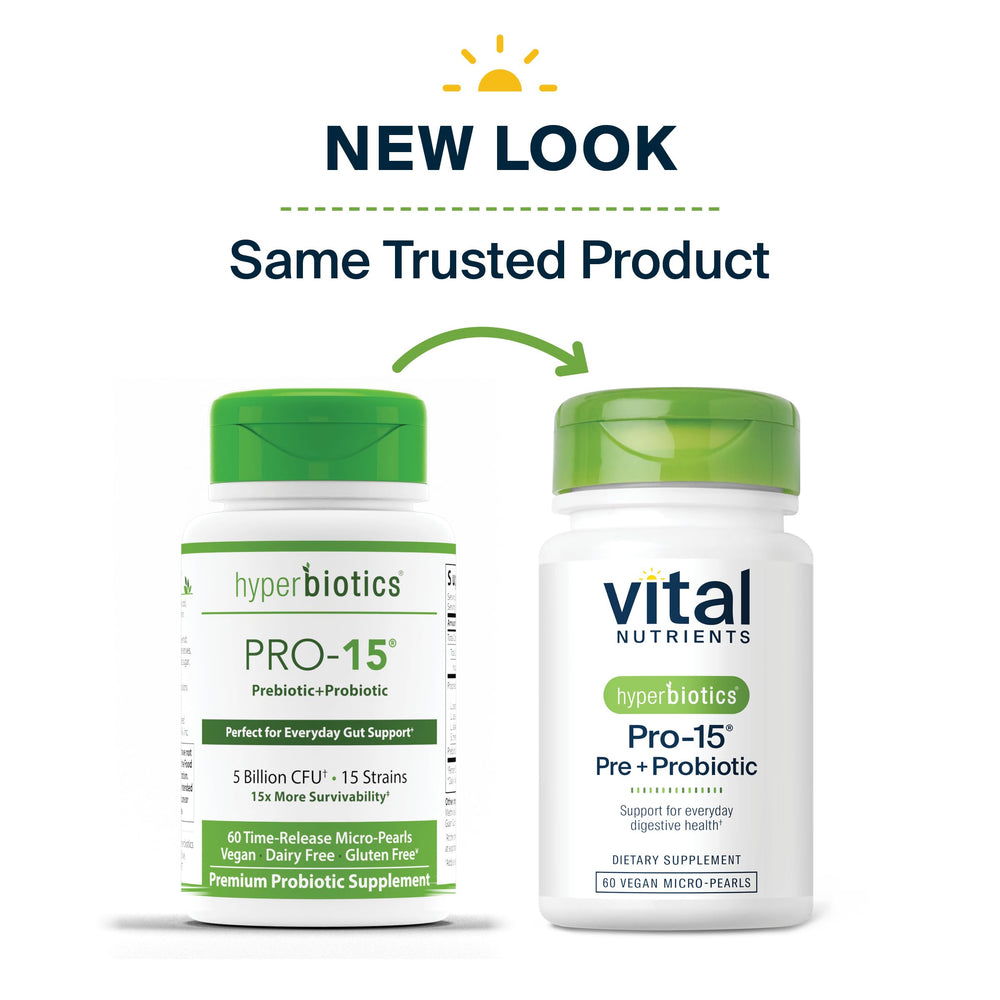 Hyperbiotics Vital Nutrients Pro-15 trusted supplement for gut wellness by practitioners.
