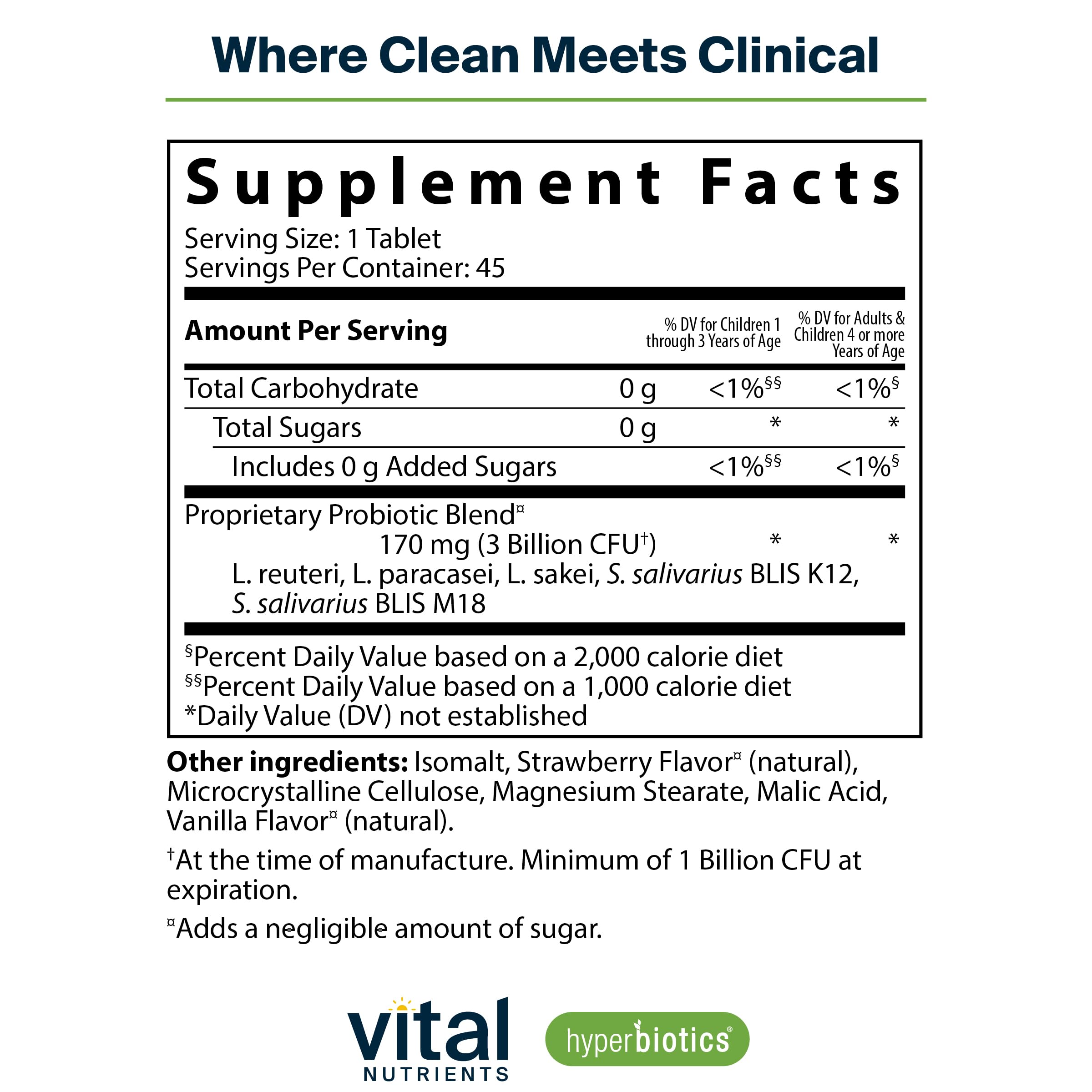 Hyperbiotics Pro Kids Probiotic ENT chewable tablet texture for easy daily dosing.