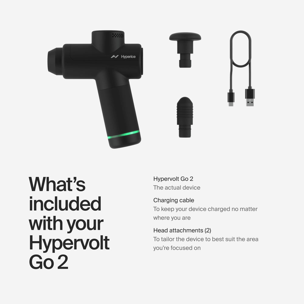 Hyperice Hypervolt Go 2 cordless power and three hour battery life
