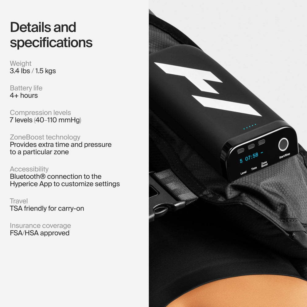 Hyperice Normatec Elite Hips portable recovery with up to four hours of battery life.