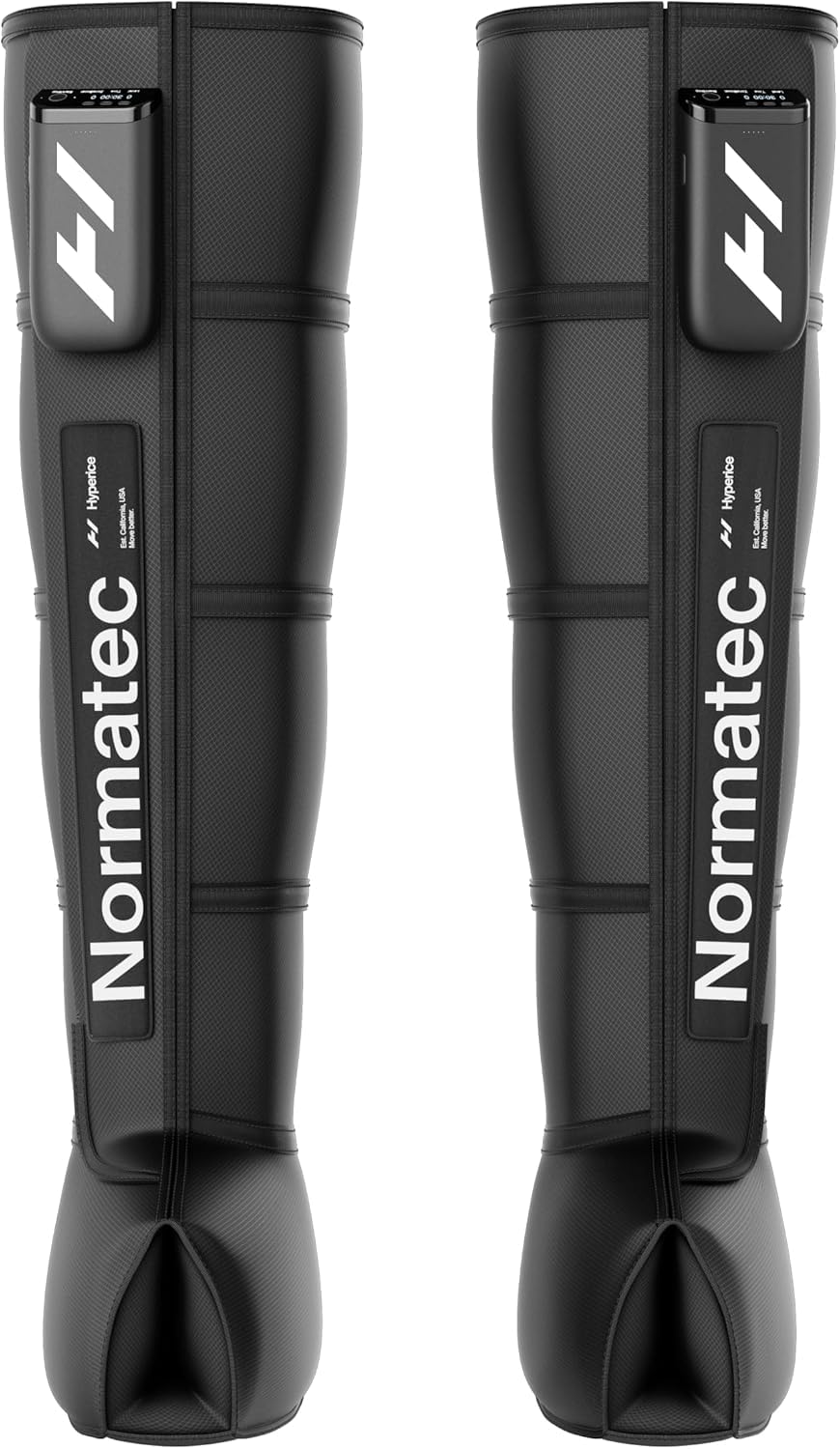 Hyperice Normatec Elite legs boot in action delivering dynamic compression for leg recovery.