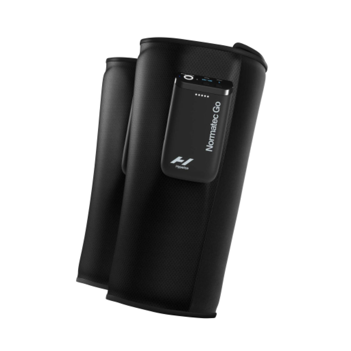 Hyperice Normatec Go calf wearable delivering targeted compression for faster leg recovery.