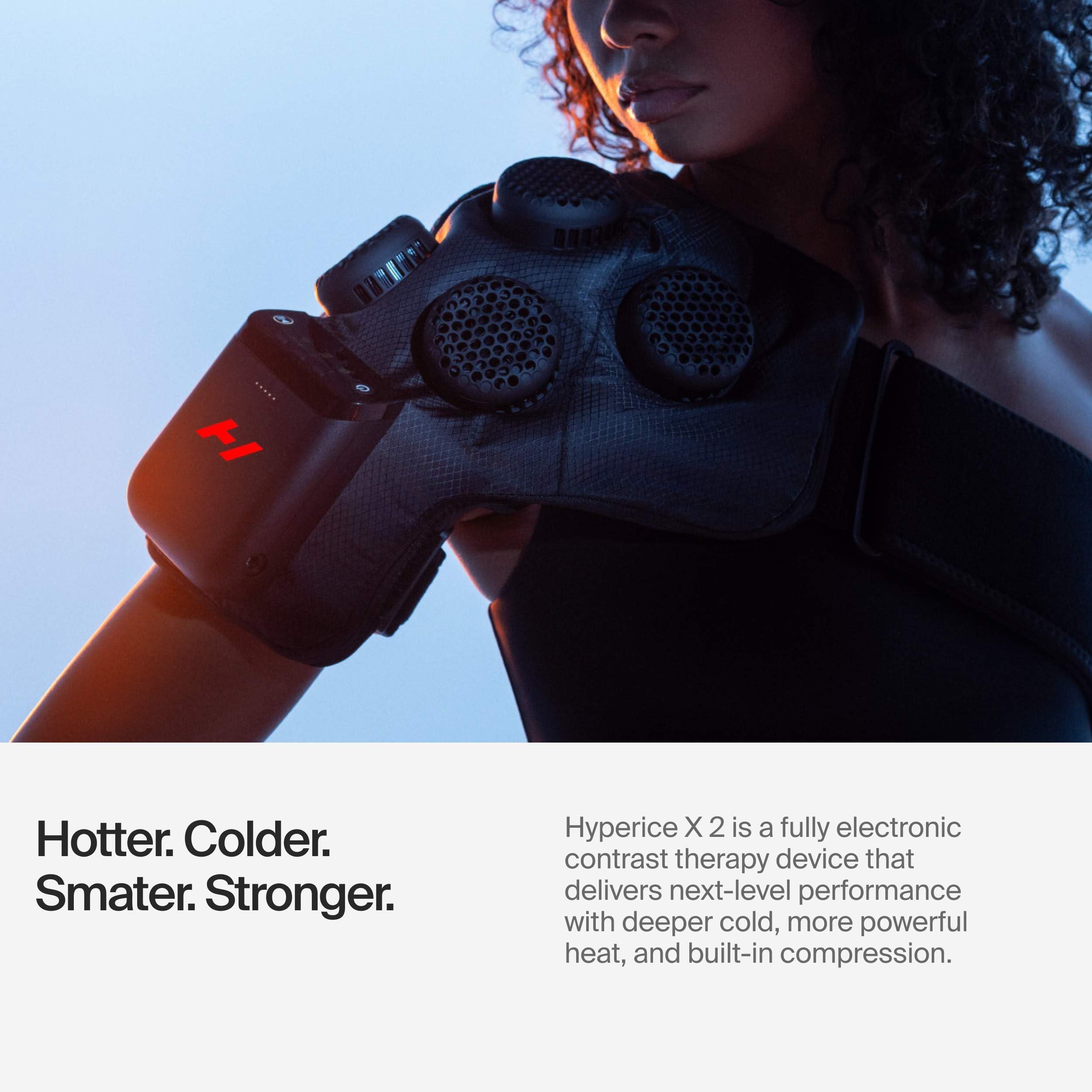 Hyperice X2 Shoulder cold therapy delivers refreshing cool relief.