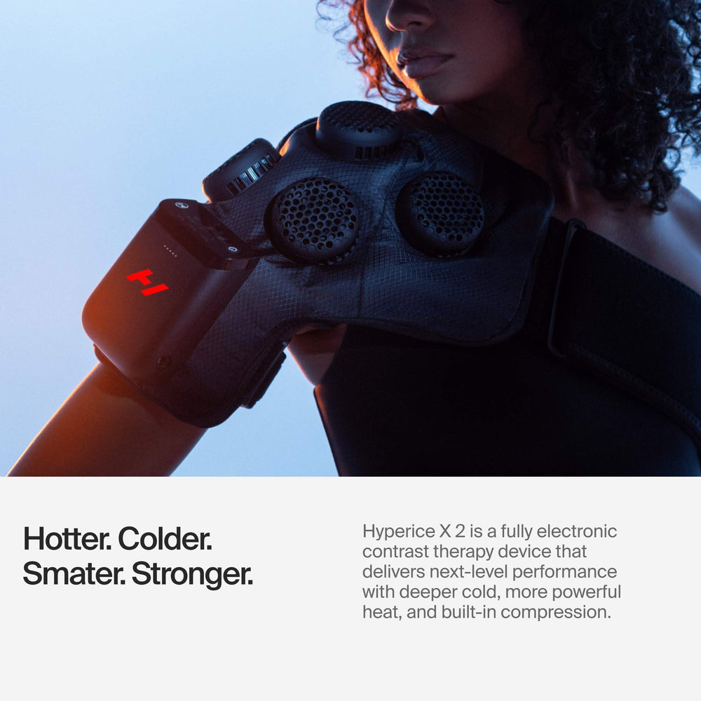 Hyperice X2 Shoulder cold therapy delivers refreshing cool relief.