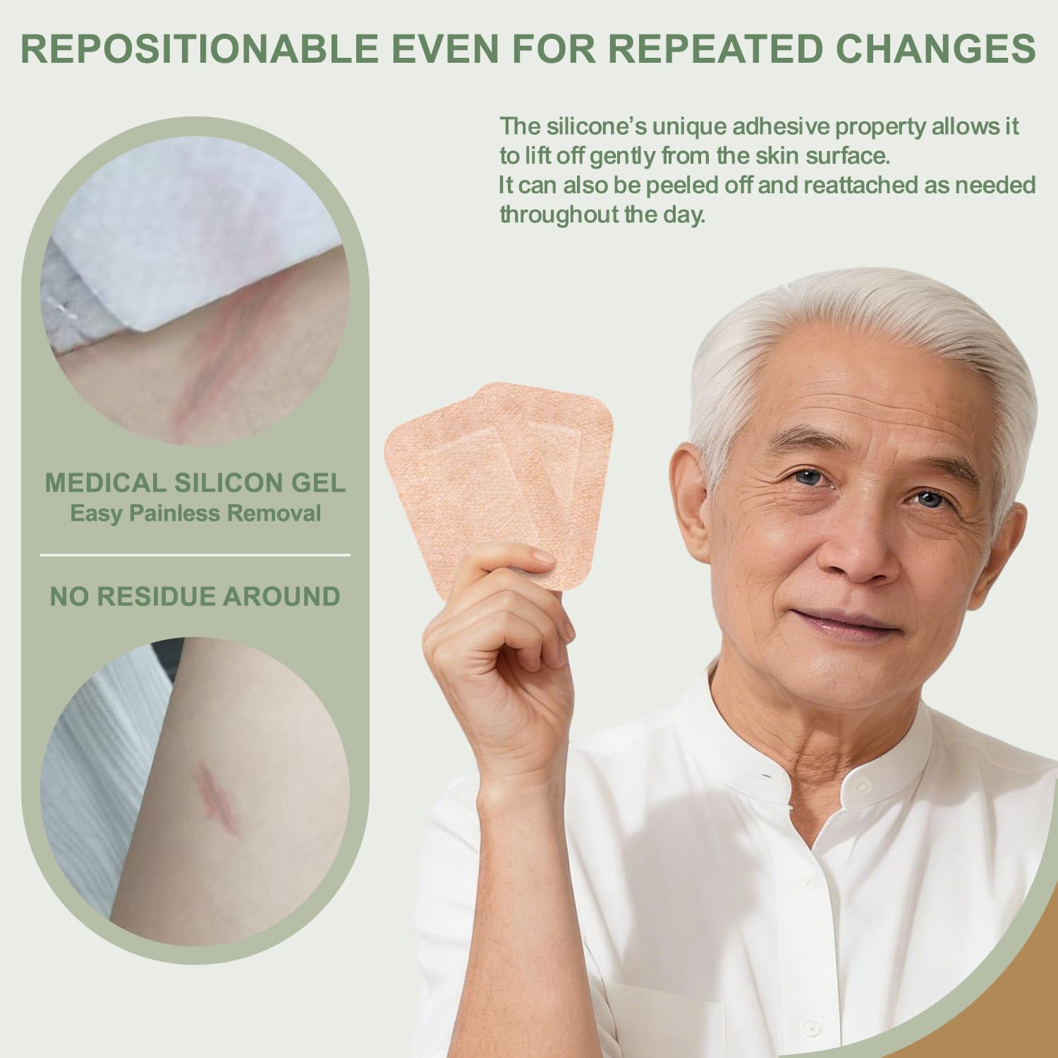 Hypoallergenic Hysimedy bandage on skin during daily wear
