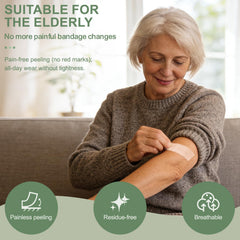 Hysimedy latex-free hypoallergenic bandage; comfortable adhesion for sensitive skin.