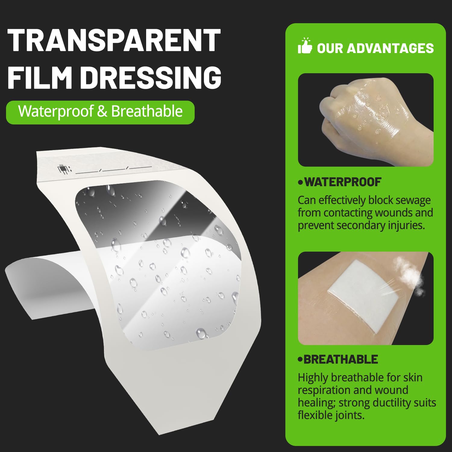 Hysimedy shower-friendly dressing keeps wounds covered in the bath or shower.