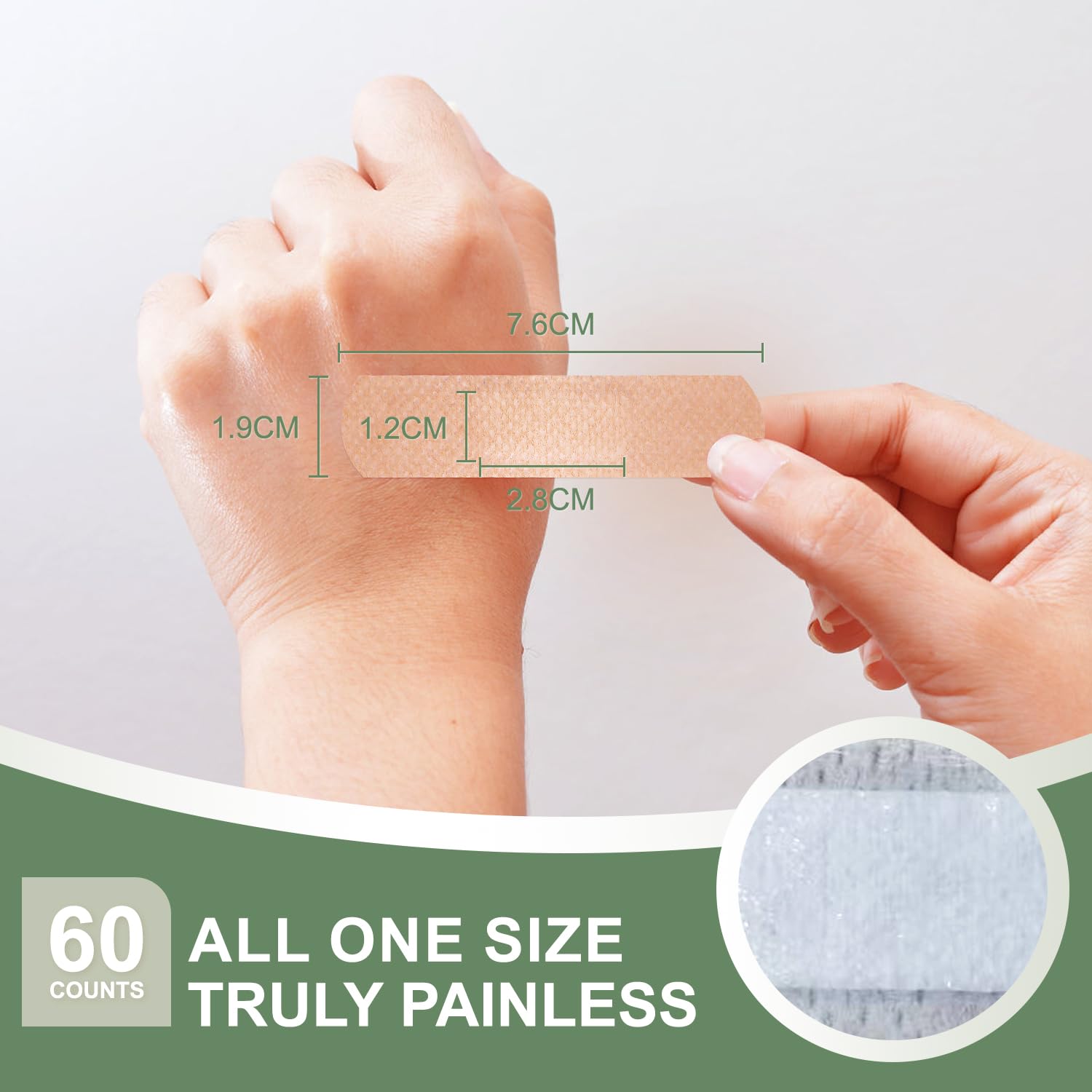 Close-up of the non-stick central pad on a Hysimedy bandage for gentle protection