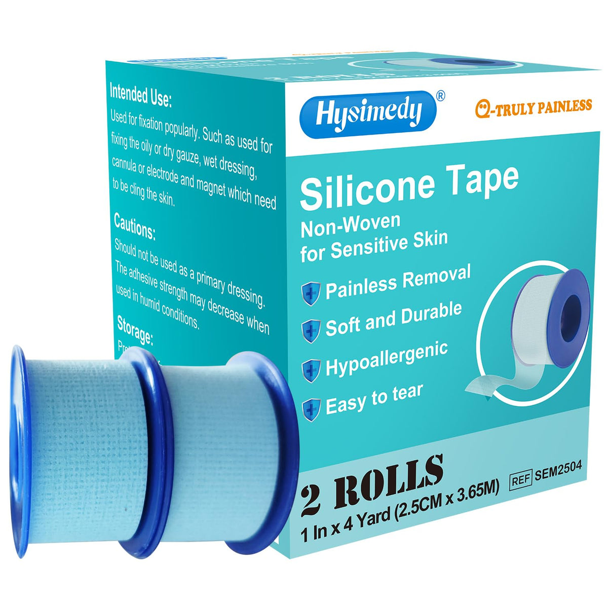 Hysimedy silicone medical tape keeps blue dressings securely in place.