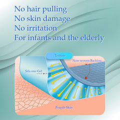 Repositionable Hysimedy tape allows easy readjustment without skin trauma.