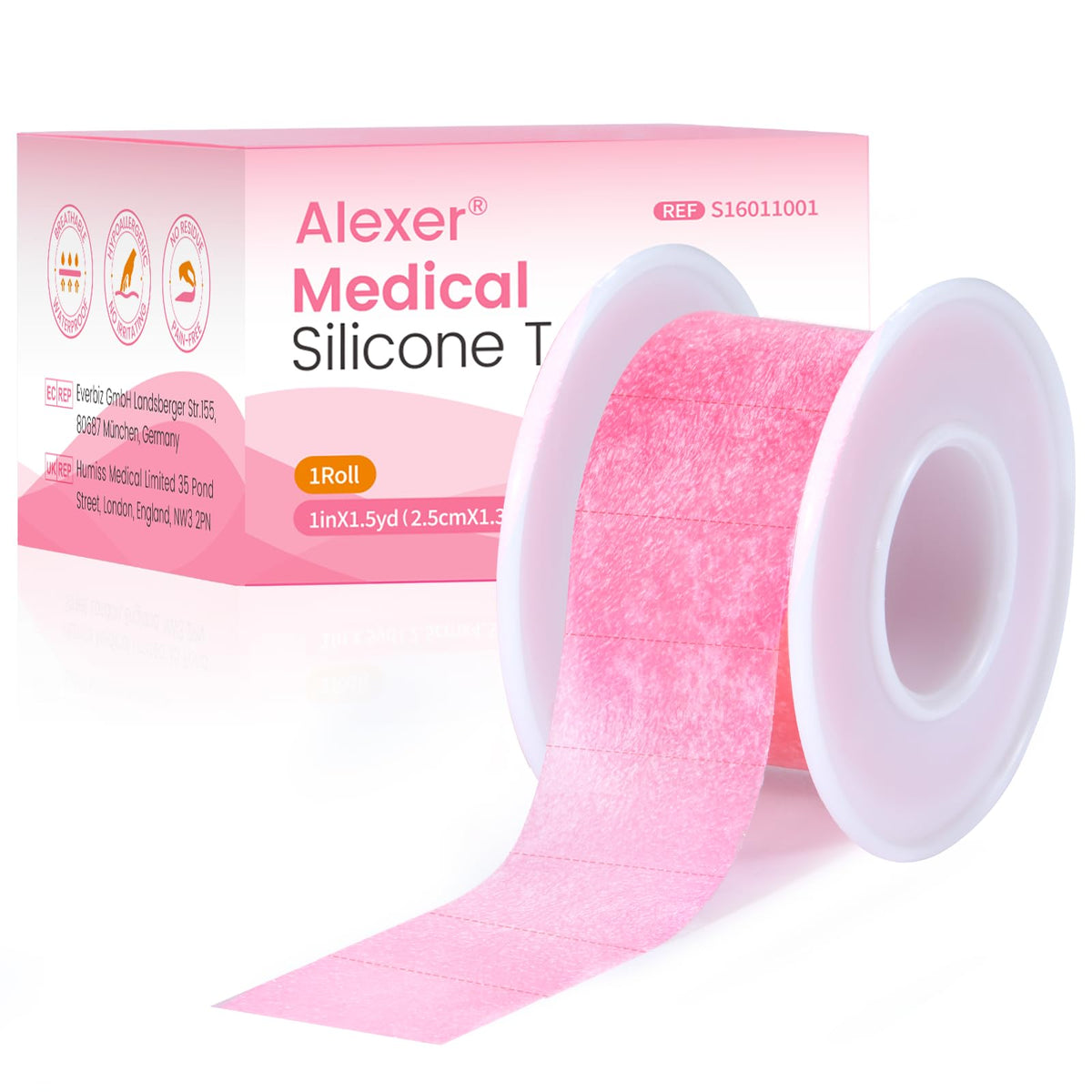 HYTDA silicone medical tape for sensitive skin in discreet nude-pink.