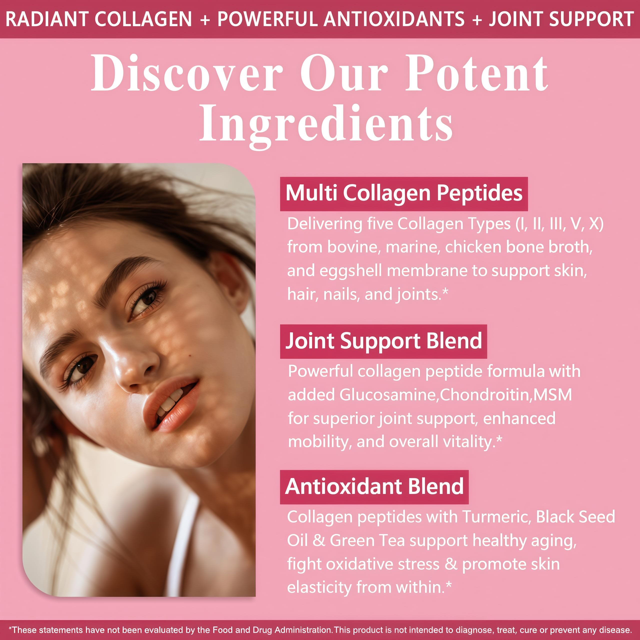 HZZYPLANT Liquid Collagen Drops label closeup highlighting clean-label ingredients.
