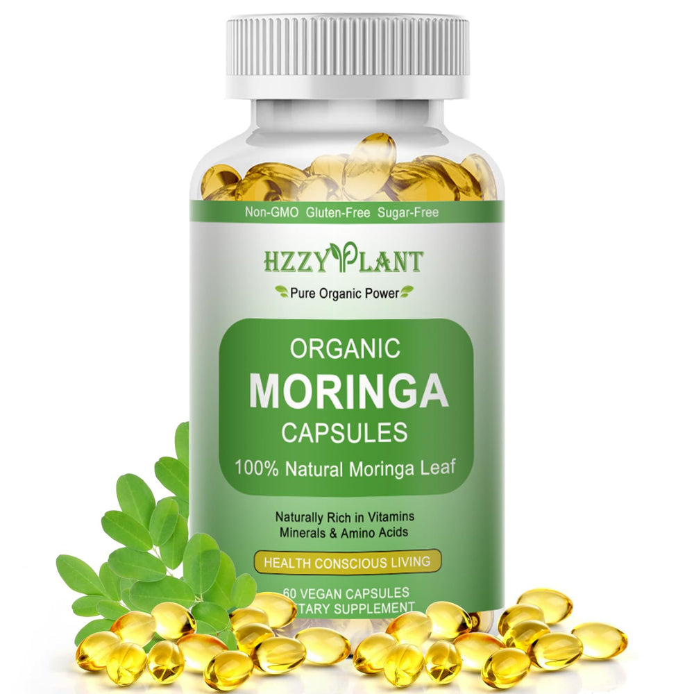 HZZYPLANT Moringa Softgel Capsules bottle for daily vegan nutrient support