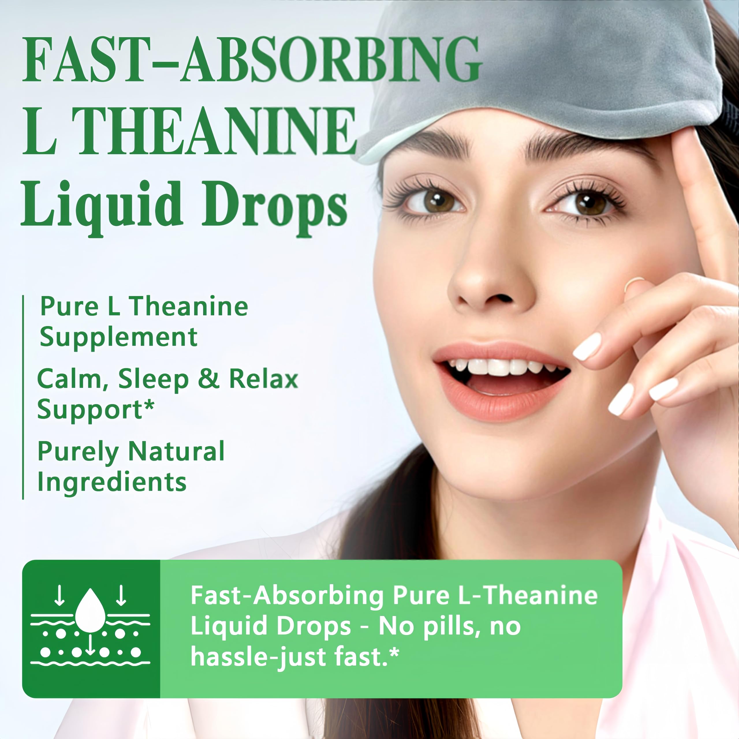 HZZYPLANT L-Theanine liquid dropper measuring 0.5 ml for precise 200 mg servings