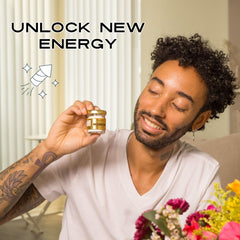 Close-up of I Am Joy Co 24k gold powder reveals fine texture and purity