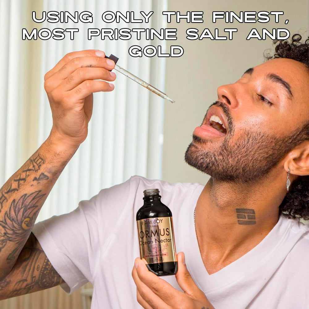 I Am Joy co. Ormus Ocean Nectar 4oz packaging for convenient storage and travel.