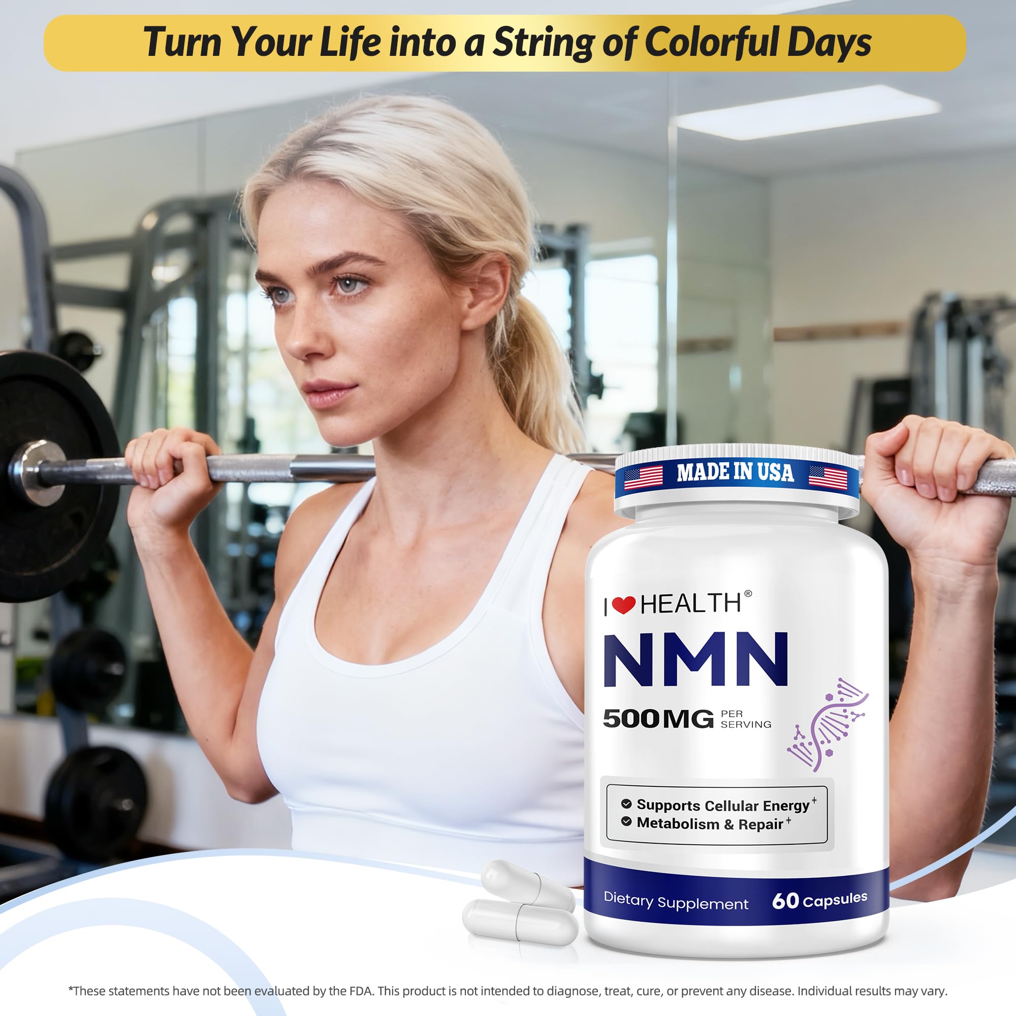I LOVE HEALTH NMN vegan and gluten-free labeling supports dietary compatibility.