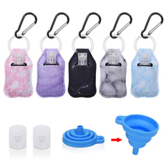 IACA hand sanitizer holder keychain with marble design keeps bottles secure and accessible.
