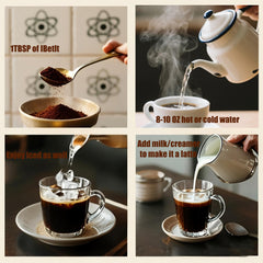 IBetIt Organic Mushroom Coffee cup emitting steam signaling focus.