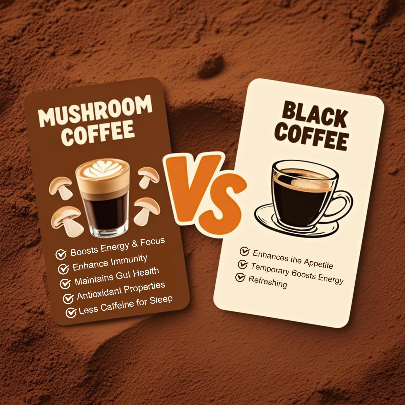IBetIt Organic Mushroom Coffee packaging highlights adaptogenic blend.