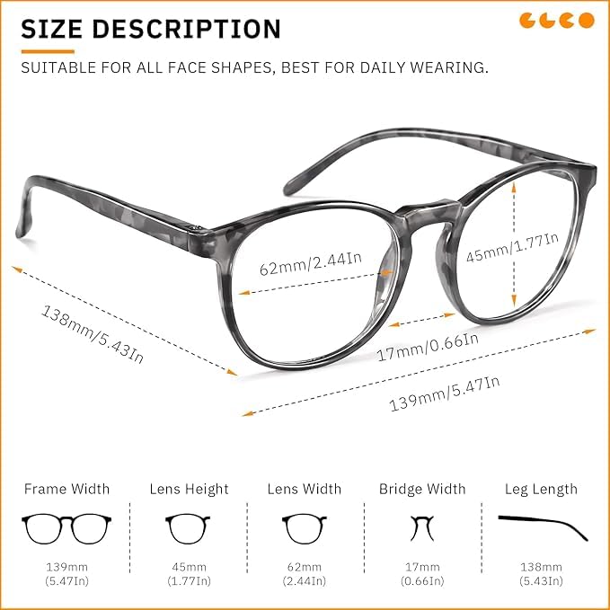 IBOANN blue light glasses for daily use with durable lightweight frames
