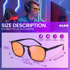 IBOANN blue light glasses with UV protection coating guard against glare.