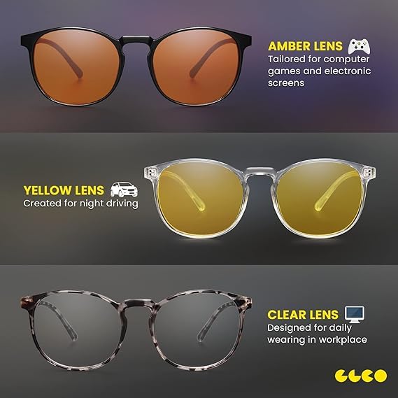 IBOANN blue light glasses with UV400 protection for clearer screens