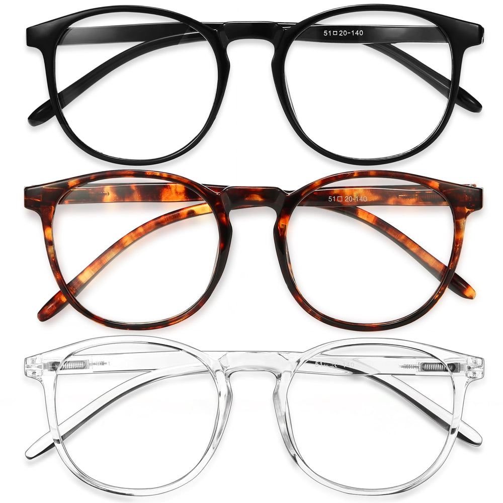 IBOANN blue light glasses with round frames for long screen hours.