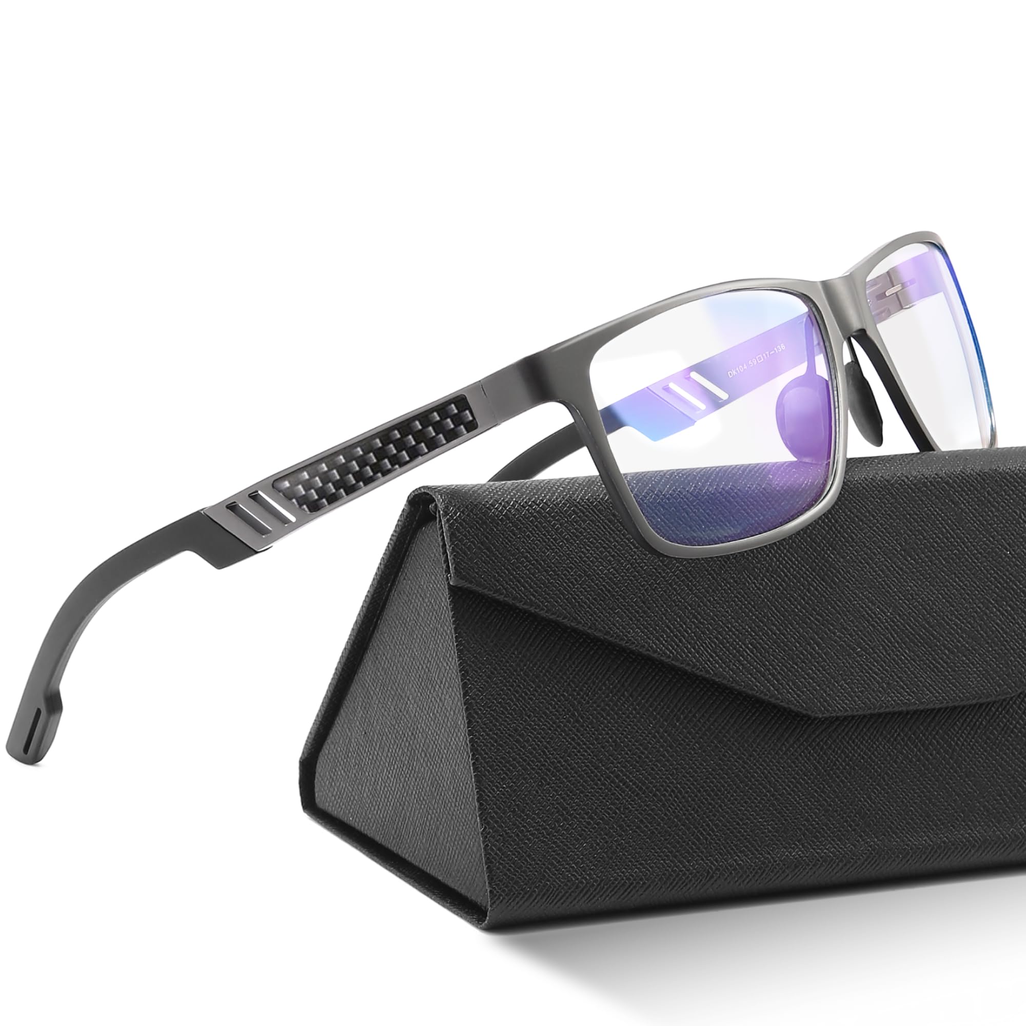IBOANN Carbon Blue Light Blocking Glasses front view for comfortable screen time.
