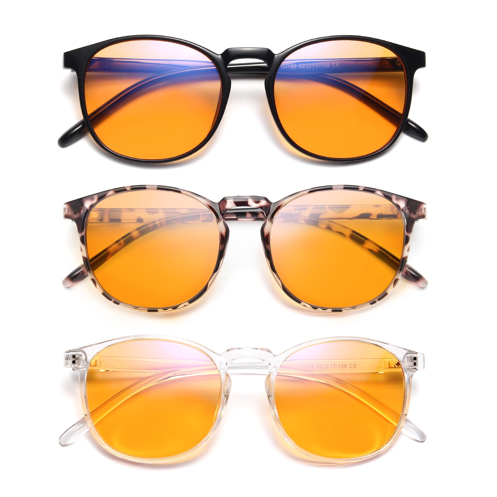 IBOANN Chic & Comfy blue light glasses with round frames reduce screen eye strain.