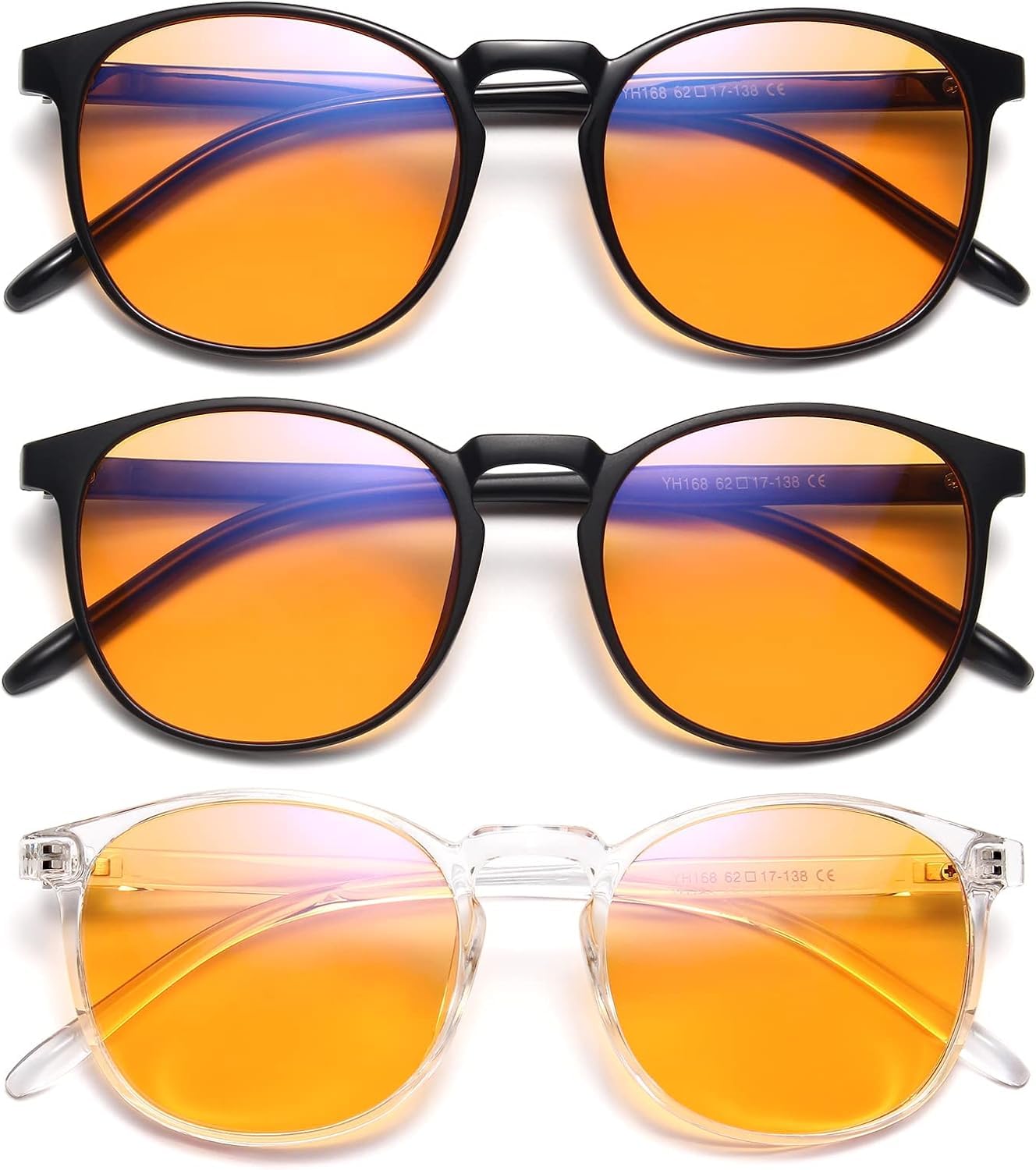 IBOANN chic blue-light glasses with round frames for daily screen use.