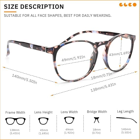 IBOANN blue light glasses with UV400 lenses for glare reduction during screens